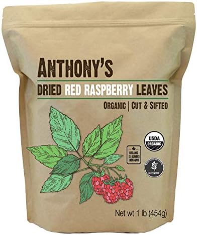 Anthony's Organic Red Raspberry Leaves, 1 lb, Cut & Sifted, Gluten Free, Non GMO, Non Irradiated, Keto Friendly Anthony's