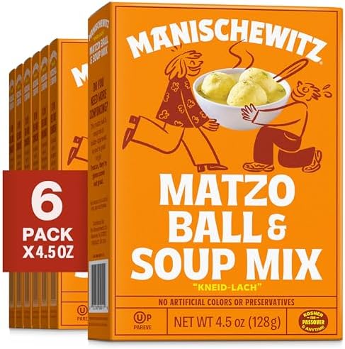 Manischewitz Matzo Ball and Soup Mix, 4.5oz (6 Pack) | Easy Prep | Kosher for Passover | Nothing Artificial | No MSG | Classic Fluffy Texture Manischewitz