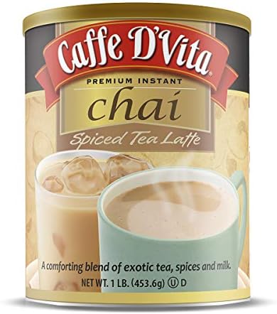 Безглютеновая смесь для латте Spiced Chai, 1 фунт, без трансжиров и холестерина Caffe D'Vita