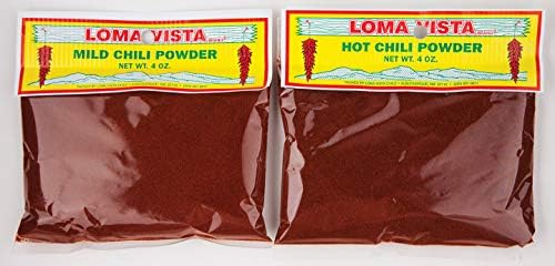 Loma Vista MILD and HOT New Mexico Red Chili Powder Bundle, One 4 ounce bag of each, (8 ounces total) Dognnak