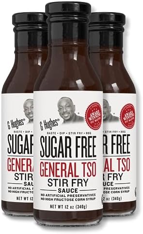 G Hughes Sugar Free, General Tso Sauce - Stir Fry Sauce, Gluten Free, No High Fructose, No Artificial Preservatives - 12 Oz (3-Pack) G Hughes