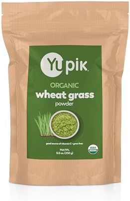 Yupik Organic Wheat Grass Powder, 8.8 Oz, Non-GMO, Vegan, Gluten-Free, Kosher, Raw Superfood, Sugar-Free, Salt-Free, Source of Vitamin C & Iron, Blends Easily, Ideal for Smoothies & Shakes Yupik