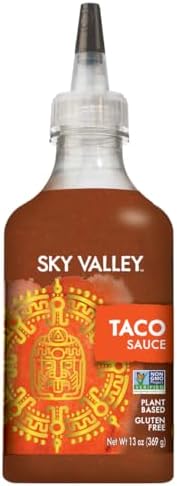 Sky Valley Taco Sauce - Medium heat, Taco Hot Sauce, Gluten Free, Vegan, Keto, Non-GMO, Verified, Made with Tomatoes, Cayenne Peppers and Traditional Spices - 13 Oz Sky Valley