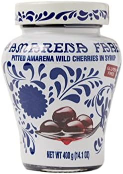 Amarena Fabbri Wild Cherries is Syrup, Gluten Free, Non GMO, Vegan, 400 grams (14oz) Fabbri