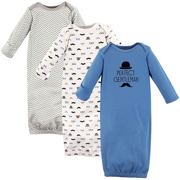 Infant Boy Cotton Long-sleeve Gowns 3pk Hudson Baby