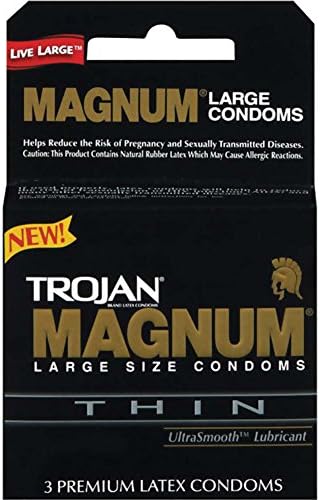 TROJAN Magnum Thin Lubricated Condoms, 3 Count TROJAN