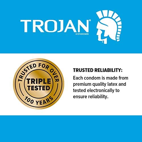 TROJAN Ultra Ribbed Ecstasy Lubricated Condoms, 10 Count TROJAN