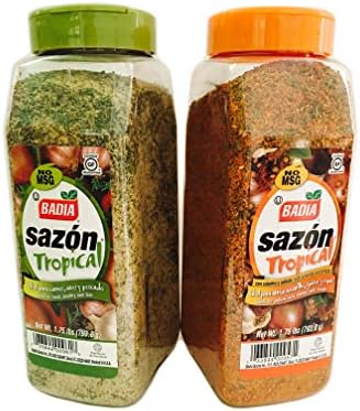 Универсальные приправы Sazon Tropical, 2 упаковки по 790 г, кошерные, халяльные, без глютена и добавленного глутамата Badia