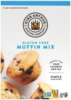 King Arthur Flour Muffin Mix, Gluten Free, 16-Ounce (Pack of 6), White King Arthur