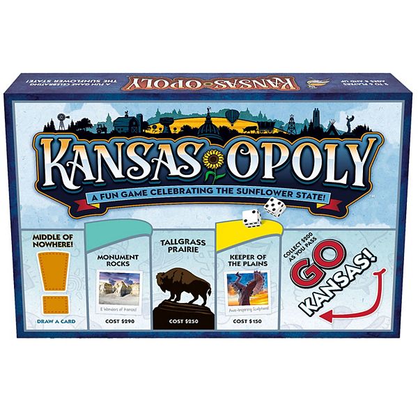 Late For The Sky: Kansas-Opoly - State Themed Family Board Game Late For The Sky