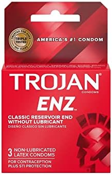 Trojan Non-Lubricated Premium Latex Condoms 3 ct (Pack of 6) TROJAN