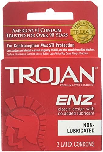 Trojan Condoms Non-Lubricated Latex - 3 ct, Pack of 5 TROJAN