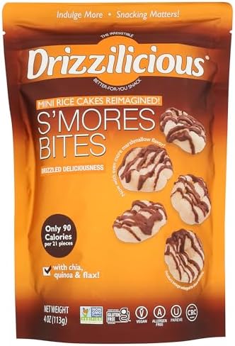 Drizzilicious Crunchy Drizzle Bites S'Mores Gluten Free 4 Ounce ., 4 Ounce Drizzilicious