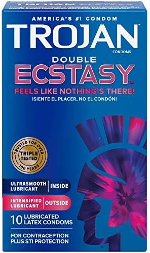 Trojan Double Ecstasy Lubricated Condoms - 10 Count TROJAN