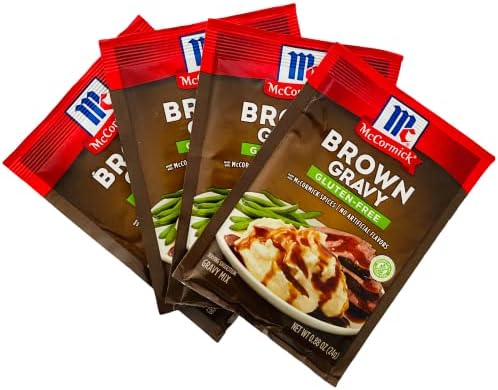 Gluten Free Brown Gravy Mix, 0.88 oz (Pack of 4). Comes with 4 McCormick Gluten Free Brown Gravy Mixes Generic