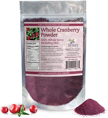 Cranberry Powder, Unsweetened, Not Imported From Overseas, Grown In North America, 4oz, Pure & Simple, 1g Natural Sugar Per Serving, Woman-Owned, Small Business My Berry