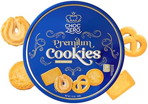 ChocZero Keto Butter Cookies - Sugar Free Danish Shortbread - Gluten Free, Low Carb - (1 box, 8 oz) ChocZero