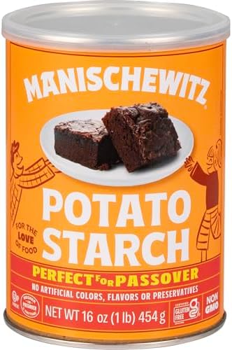 Manischewitz Pure Potato Starch, 16oz (1LB Resealable Container) Gluten Free, Non GMO, Kosher (Including Passover) Manischewitz