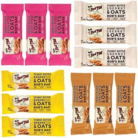 Bob's Red Mill Oat Bar Variety Pack, 3 Peanut Butter Jelly, 3 Peanut Butter Chocolate, 3 Peanut Butter Coconut, 3 Peanut Butter Banana, 1 CT Bob's Red Mill