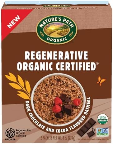 Nature's Path Organic Regenerative Organic Certified Berries & Cream Oatmeal, 8 oz (Pack of 1), Non-GMO Nature's Path