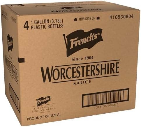 French's Worcestershire Sauce, 1 gal - One Gallon Container of Gluten-Free Worcestershire Sauce, Perfect as Meat Tenderizer, Marinades, Sauces and More French's