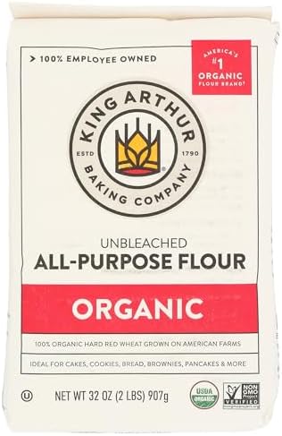 King Arthur Flour, Organic All Purpose Flour, 32 oz (Pack of 2) King Arthur