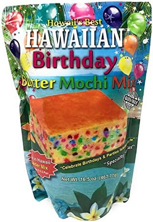 Hawaii's Best Birthday Butter Mochi, Confetti Pancake and Waffle Mix 15 oz, Gluten Free, Hawaiian Local Dessert Recipe Hawaii's Best