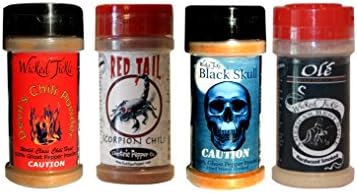 Chili Powder Gift Set Ghost Pepper Scorpion Habanero Hot Chili Spice 4 Pack Wicked Tickle