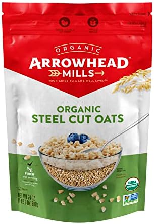 Arrowhead Mills Organic Steel Cut Oats, 24 oz (1 Bag) Arrowhead Mills