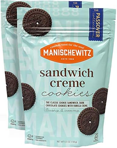 Manischewitz Grain Free Gluten Free Sandwich Cookies, 5.5oz (2 Pack) Dairy Free Creme Filled Duplex Cookies, Tastes Like The Real Thing!! Manischewitz