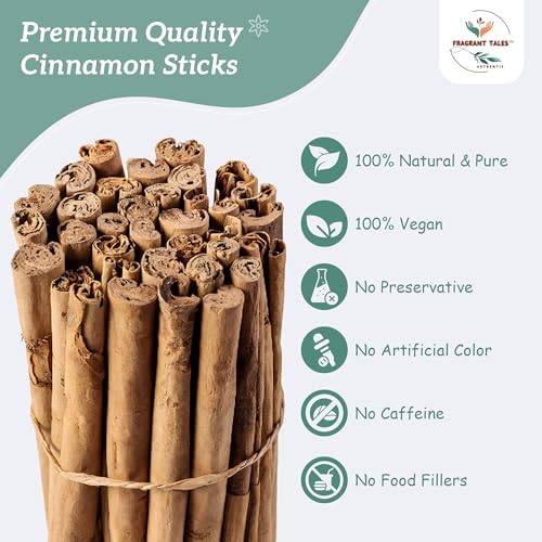 Premium Organic Ceylon Cinnamon Sticks - 1 oz (28g), 4" Cut 5 to 7 Sticks, True Ceylon, USDA Certified, Non-GMO, Gluten-Free, Pure Sri Lankan Cinnamon for Cooking & Baking Fragrant Tales