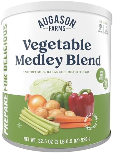 Augason Farms Vegetable Medley Blend Can, Emergency Food Supply, Everyday Meals, 131 Servings Augason Farms