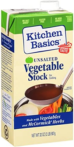 Kitchen Basics Unsalted Vegetable Stock, 32 oz | No Artificial Flavors and Gluten Free | Kitchen Basics