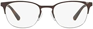 Emporio Armani Men's EA1059 Oval Sunglasses, Matte Brown and Gunmetal/Demo Lens, 53 mm Emporio Armani