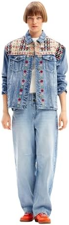 Desigual Women's Embroidered Denim Trucker Jacket Desigual