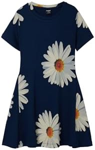 Desigual Little Girl's Short Ribbed Daisy Dress Desigual