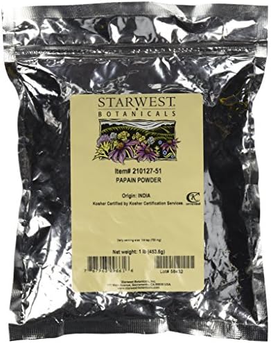 Порошок папаина 2000 USP/мг 454 г из папайи для размягчения мяса Starwest Botanicals