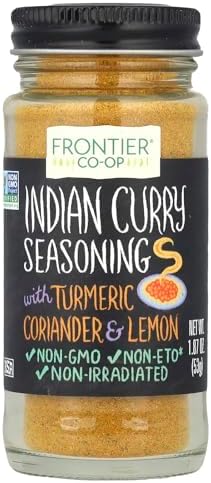 Frontier Co-op Indian Curry Seasoning, 1.87 Ounce Bottle, Complex Flavor with Turmeric, Coriander and Lemon Frontier Co-op