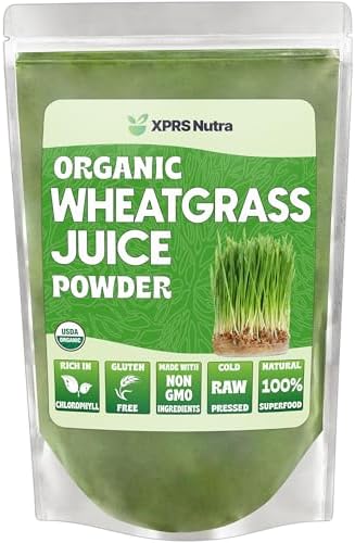 XPRS Nutra Organic Wheatgrass Juice Powder - Sustainably Grown - Instant Wheat Grass Juice Powder Made from Concentrated Juice - More Potent Than Organic Wheatgrass Powder - 4 Ounce XPRS Nutra