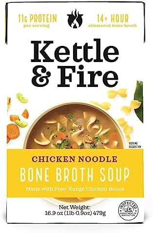 KETTLE & FIRE Chicken Noodle Soup with Bone Broth, 16.9 OZ Kettle & Fire