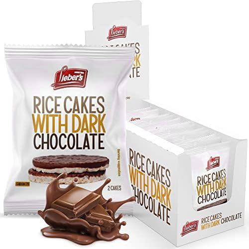 LIEBERS Dark Chocolate Rice Cakes, Snack Pack, Gift Pack, Kosher Dairy Free, Gluten Free Total Of 24 Cakes (Dark Chocolate) Lieber's