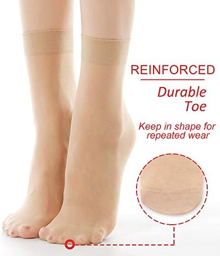 G&Y 9 Pairs Ankle Nylon Socks for Women - 20D Sheer Pantyhose Socks G&Y