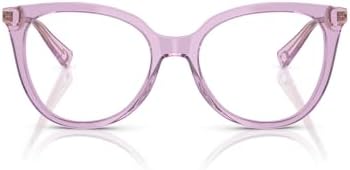 COACH Women's HC6125 Square Prescription Eyewear Frames, Transparent Amethyst/Demo Lens, 53 mm Coach