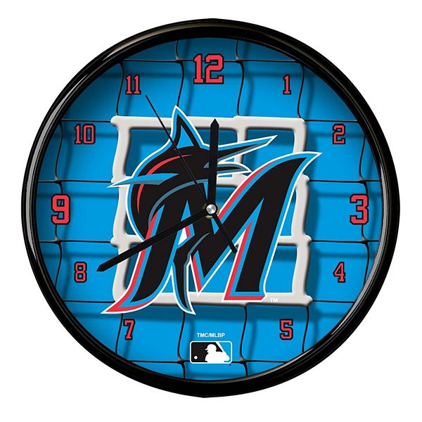 Настенные часы Miami Marlins, 30 см, пластиковые, с командным дизайном, готовые к креплению Unbranded