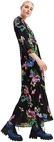 Desigual Women's Woman Woven Dress 3/4 Sleeve Desigual