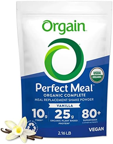 Orgain Perfect Meal, Organic, Vegan Meal Replacement Protein Powder, Chocolate - 25g Plant Based Protein, 80+ Superfoods, 1B Probiotics & 10g Fiber, Adaptogens & Ashwagandha - 2.16lb Orgain