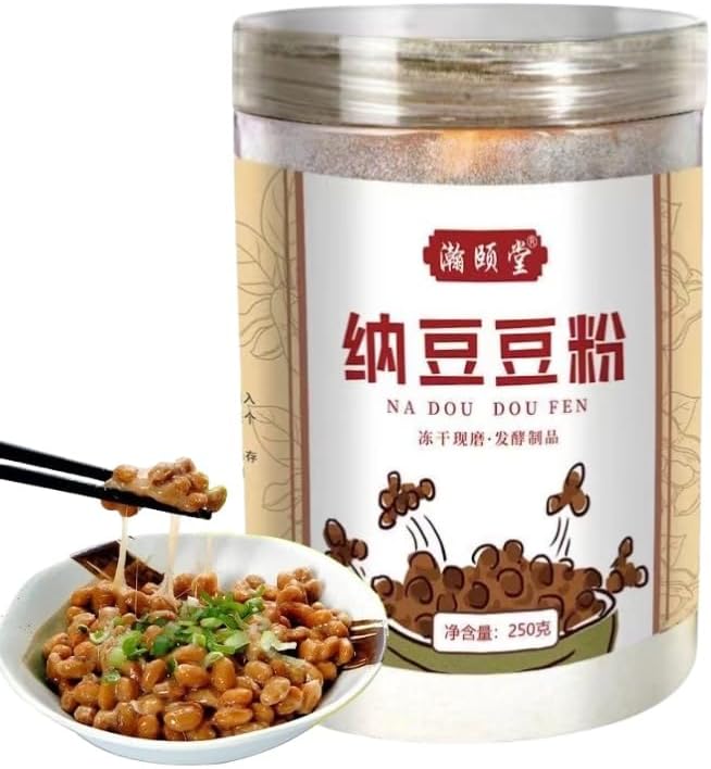 Natto Powder,Fermented Soybean Powder,Freeze-Dried Natto Powder,Low Sodium, Non-GMO, Vegan,Convenient And Fast Food,Mild Flavor – Vegan, Freeze-Dried,(250g/8.8oz) Dzyrjdj