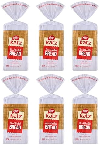 Katz Gluten Free Sliced Challah Bread | Dairy Free, Nut Free, Gluten Free | Kosher (6 Packs of 1 Sliced Loaf, 18 Ounce Each) Katz Gluten Free