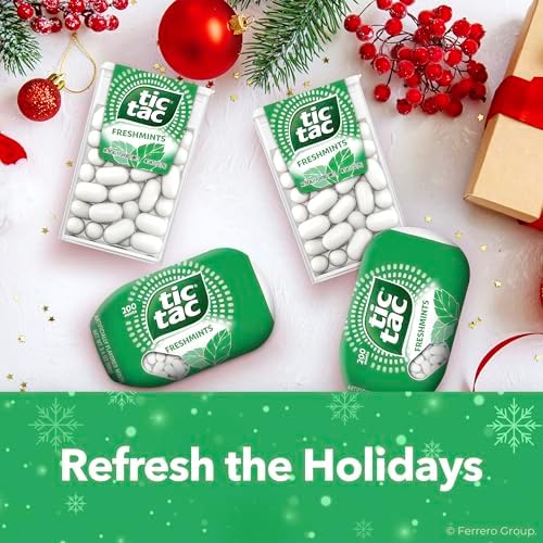 Мятные конфеты Tic Tac Freshmint, 4 упаковки по 96 г, освежающие мятные дражже для свежести на ходу, идеальны для подарка Tic Tac