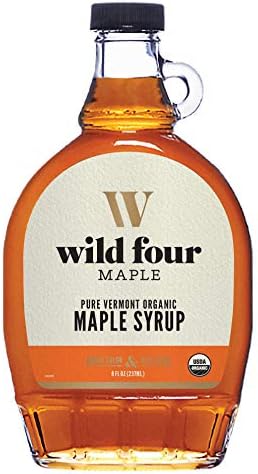 WildFour Organic Maple Syrup, 100% Pure, Gluten Free, Vegan Maple Syrup with No Artificial Flavors, Grade A, Amber Color, Rich Taste 237 ml (8oz.) Wild4